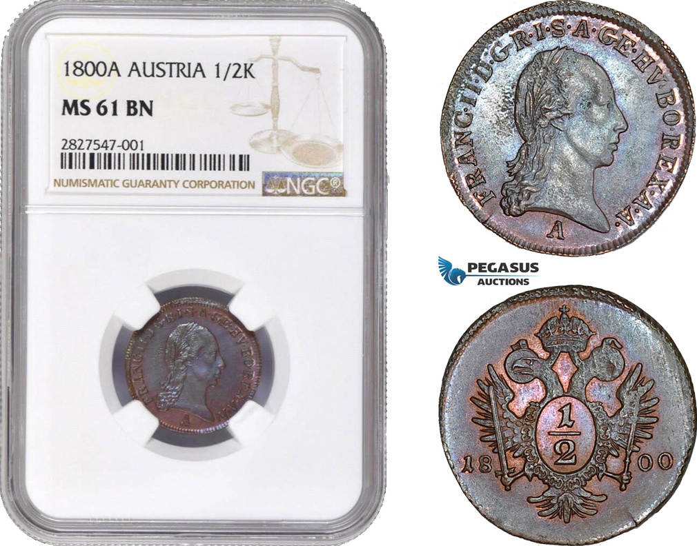 Austria Kreuzer Franz Ii Ngc Ms Bn Ma Shops