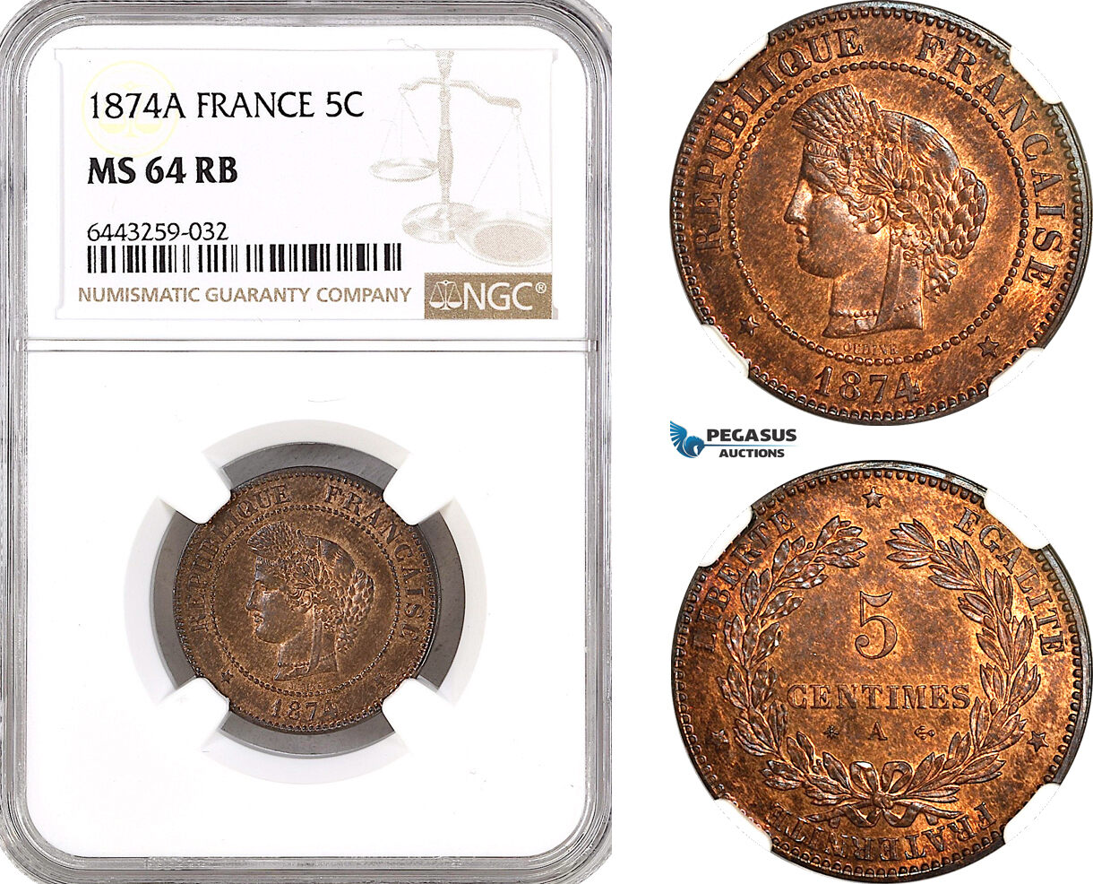 France Centimes Ngc Ms Rb