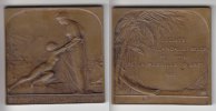 Kongo Bronzeplakette Leopold II. Bronzeplakette 1905 20 Jahrfeier der Gründung des Staates Kongo