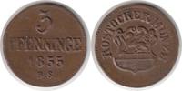 Altdeutschland 3 Pfennig Mecklenburg-Rostock, Stadt 3 Pfennig 1855