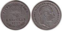 Ungarn 20 Krajczar Franz Joseph I. 20 Krajczar 1870 GYF