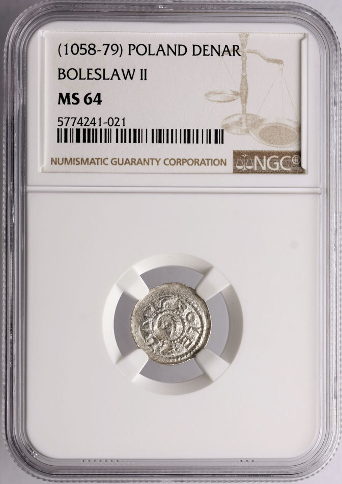 Poland Ar Denar Ad Boleslaw Ii Smialy Ngc Ms