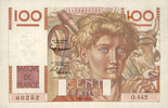 NOTES OF THE BANQUE DE FRANCE Banque de France, billet, 100 francs jeune paysan, 3.4.1952