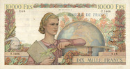 NOTES OF THE BANQUE DE FRANCE Banque de France, billet, 10000 francs, Génie français, 4.5.1951
