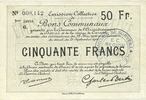 FRENCH EMERGENCY NOTES Douai et Région de Carvin (59), billet, 50 francs 22.5.1916, 7e série G