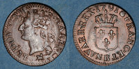 FRENCH ROYAL COINS Louis XVI (1774-1793). Liard 1791B. Rouen. 2e semestre. Intéressante curiosité !