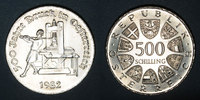 EUROPA Autriche. République. 500 schilling 1982. 500e anniversaire de l'imprimerie en