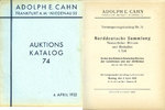 NUMISMATIC BOOKS Cahn A., Francfort. Vente aux enchères n° 74, du 04.04.1932