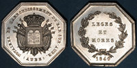 TOKENS Notaires, Bar-sur-Aube, jeton argent 1840. Poinçon : main indicatrice