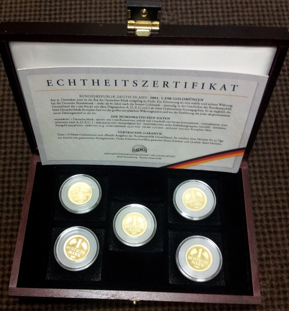 Bundesrepublik Deutschland Dm Gold Mark Satz St Ck A J A D F