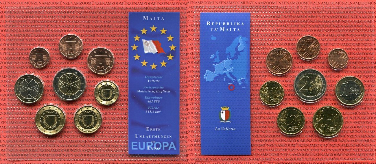 Malta Euro Kursm Nzensatz Euro Kms M Nzen Unc Sealed