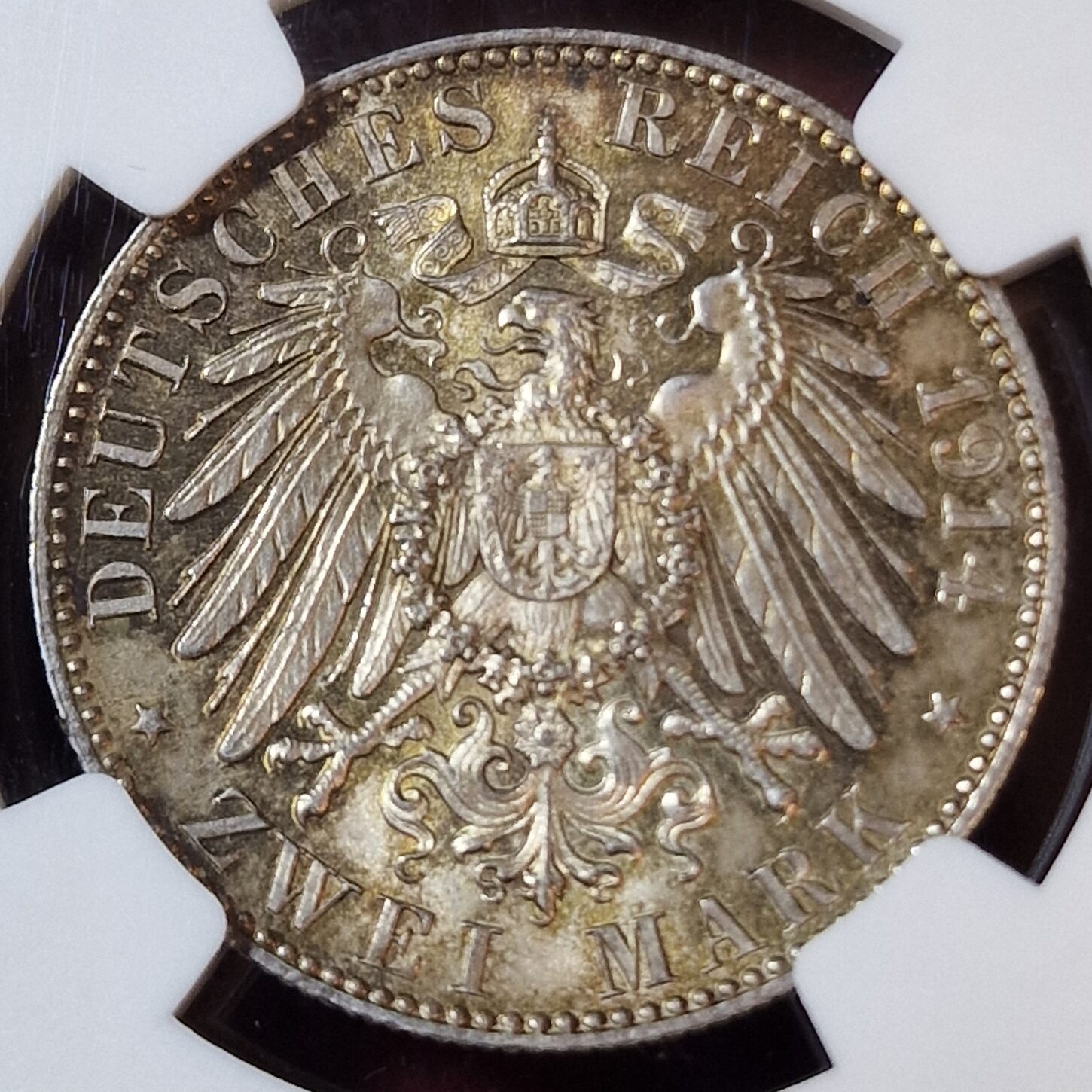 Germany Deutschland Sachsen Saxony Kaiserreich 2 Mark 1914 E Friedrich