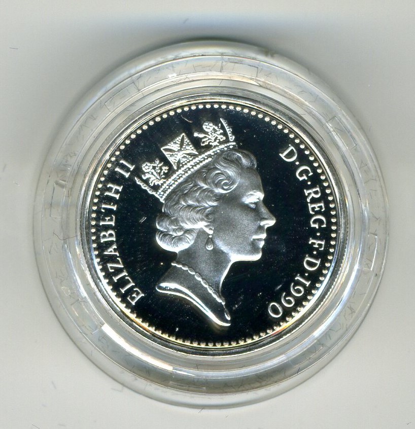 Großbritannien 1 Pfund Silbermünze PP Elizabeth II 1990 proof MA Shops