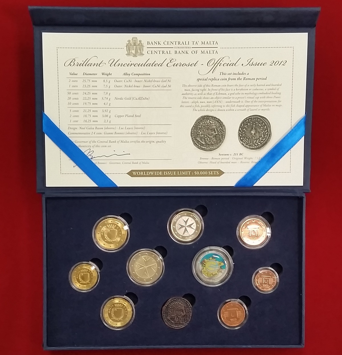 Malta Kursmünzensatz KMS 2012 Brillant Uncirculated Euroset Official