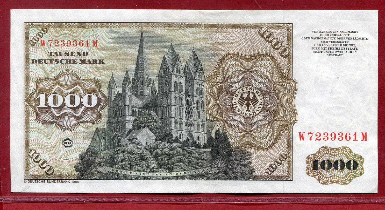 BRD Deutsche Bundesbank 1000 DM Deutsche Mark 1980 Dom Zu Limburg An