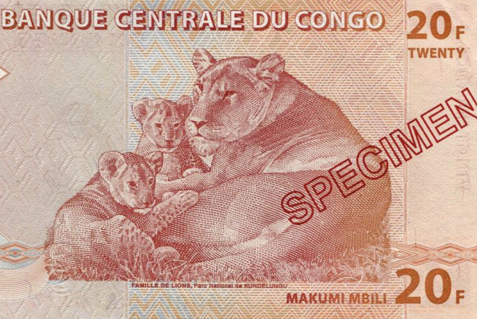 Demokratische Republik Kongo Congo Francs Specimen