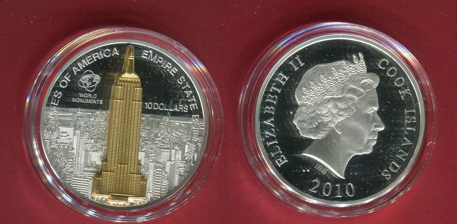 Cook Inseln Cook Islands 10 Dollars 2010 Skulpturmünze Weltmonumente