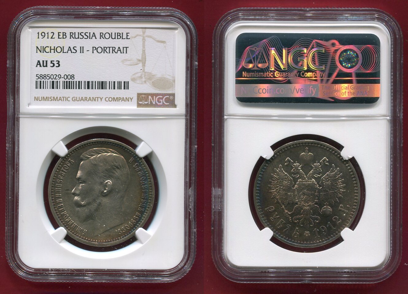 Russland Russia Zarenreich Rubel Rouble Eb Portr T Nikolaus Ii