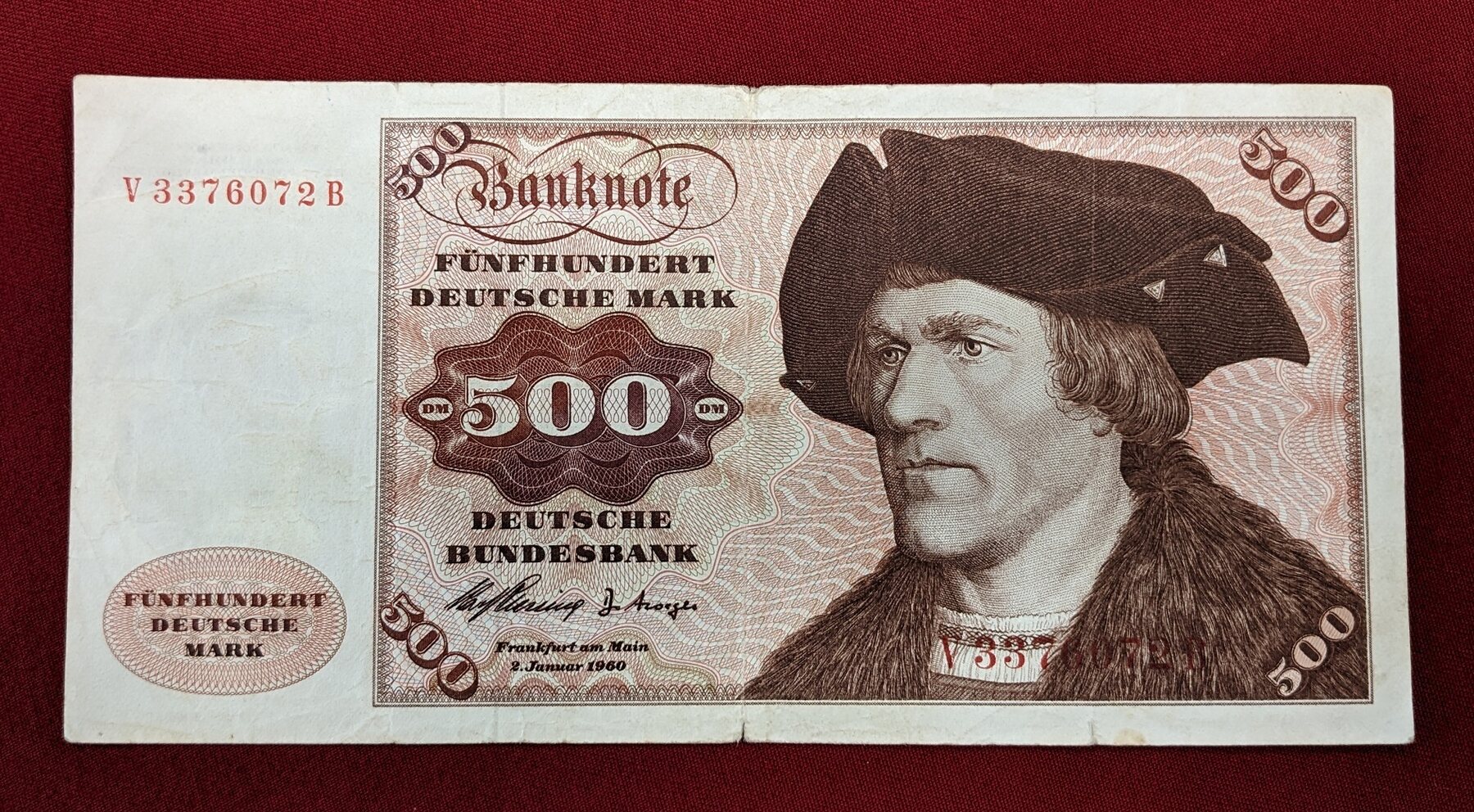 BRD Deutsche Bundesbank 500 DM Deutsche Mark 1960 Burg Eltz