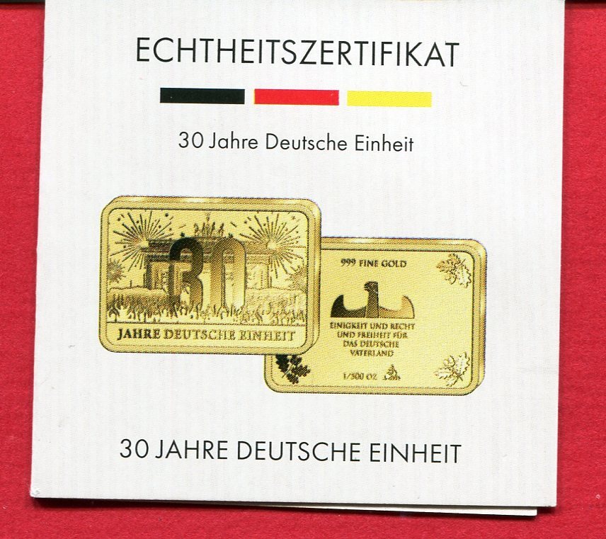 Deutschland Unze Gold Jahre Deutsche Einheit Banknote