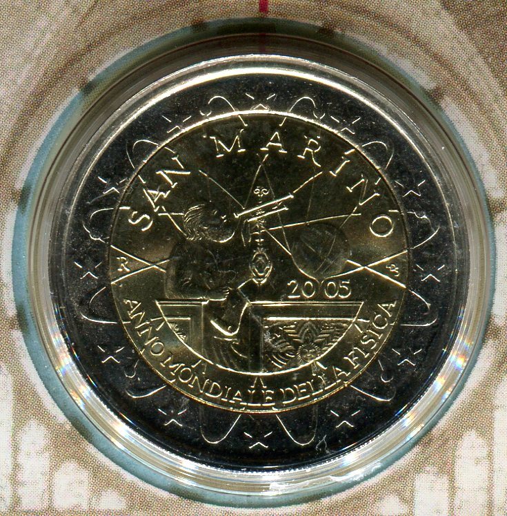 San Marino 2 Euro Gedenkmünze 2005 Galileo Galilei das Pendel ist