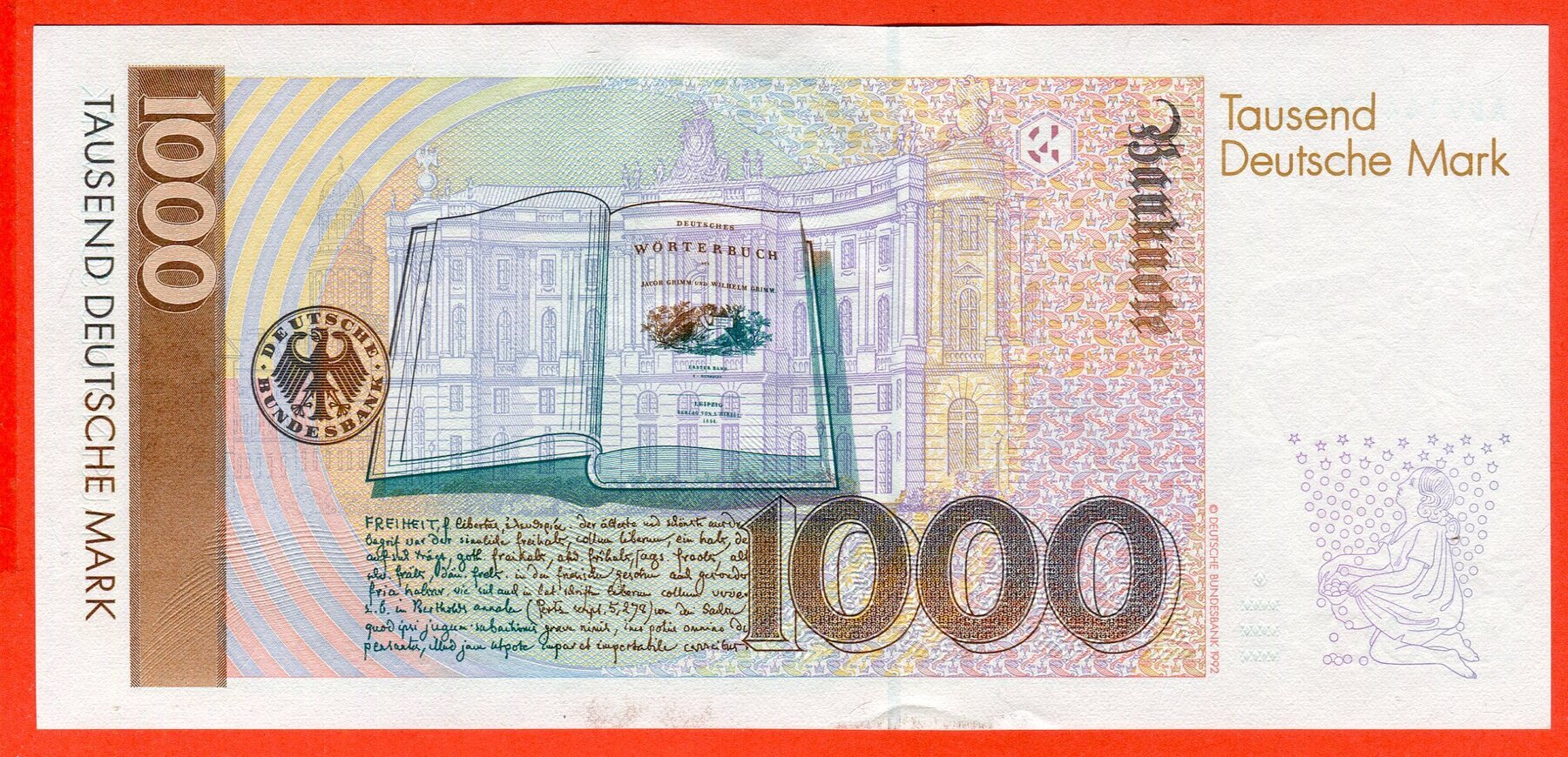 BRD Deutsche Bundesbank 1000 DM Deutsche Mark 1991 Gebrüder Grimm