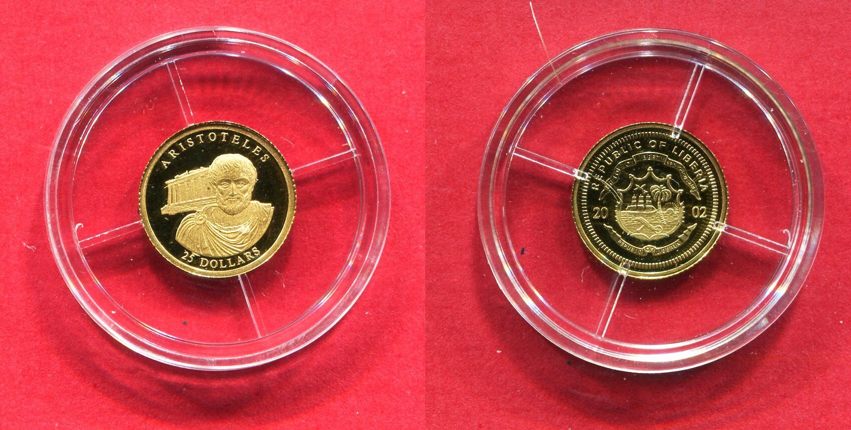 Liberia Dollars Minigoldm Nze Aristoteles Proof In Capsule With