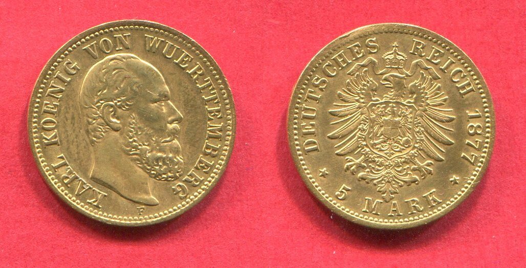 W Rttemberg Kaiserreich Deutschland Mark Gold F Karl Ef Cleaned