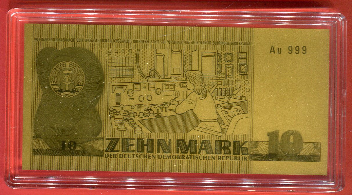 Ddr Gramm Goldnote Mark Banknote Clara Zetkin