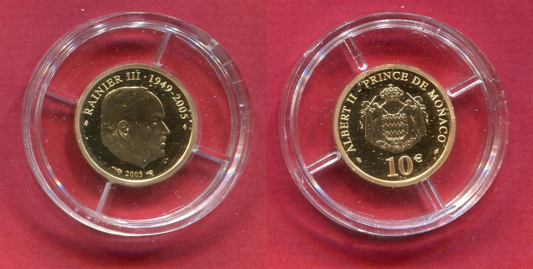 Monaco Euro Gold Rainier Iii Proof With Caps No Box