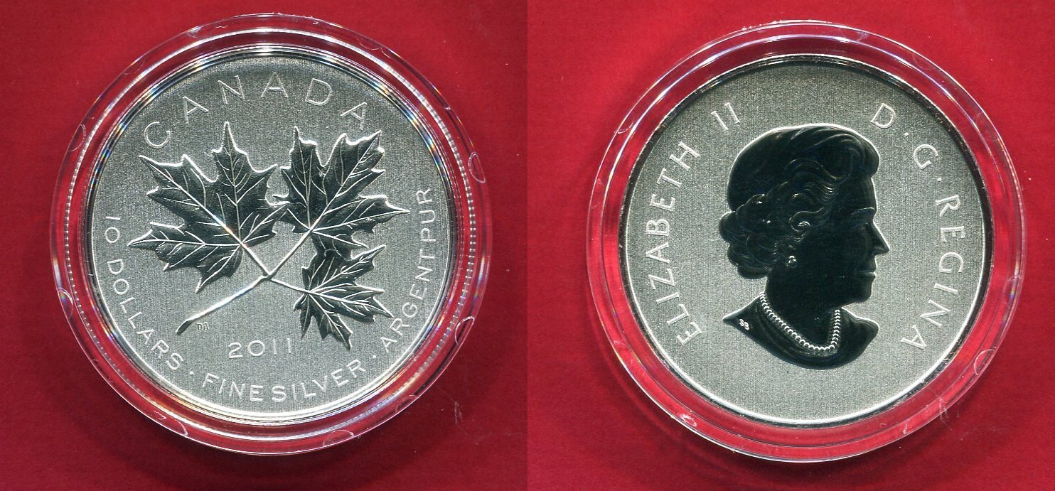 Kanada 10 Dollars Silbermünze 2011 Maple Leaf Forever 1 2 oz BU in