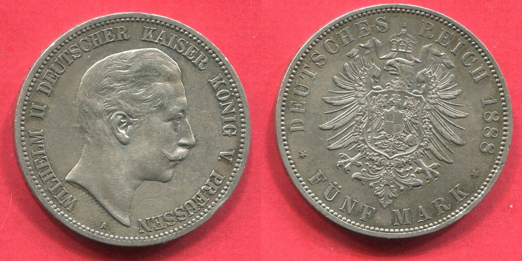 Kaiserreich Deutschland Preußen 5 Mark 1888 A Dreikaiserjahr Wilhelm II