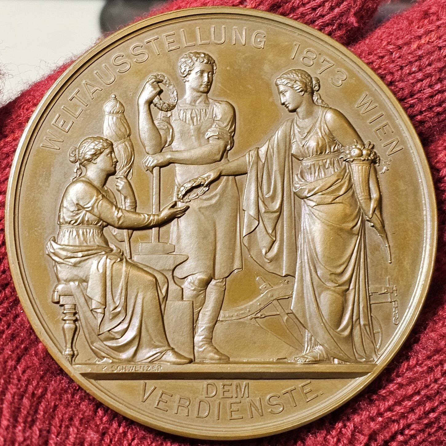 Österreich Austria Große Bronzemedaille 1873 Weltausstellung Wien Dem