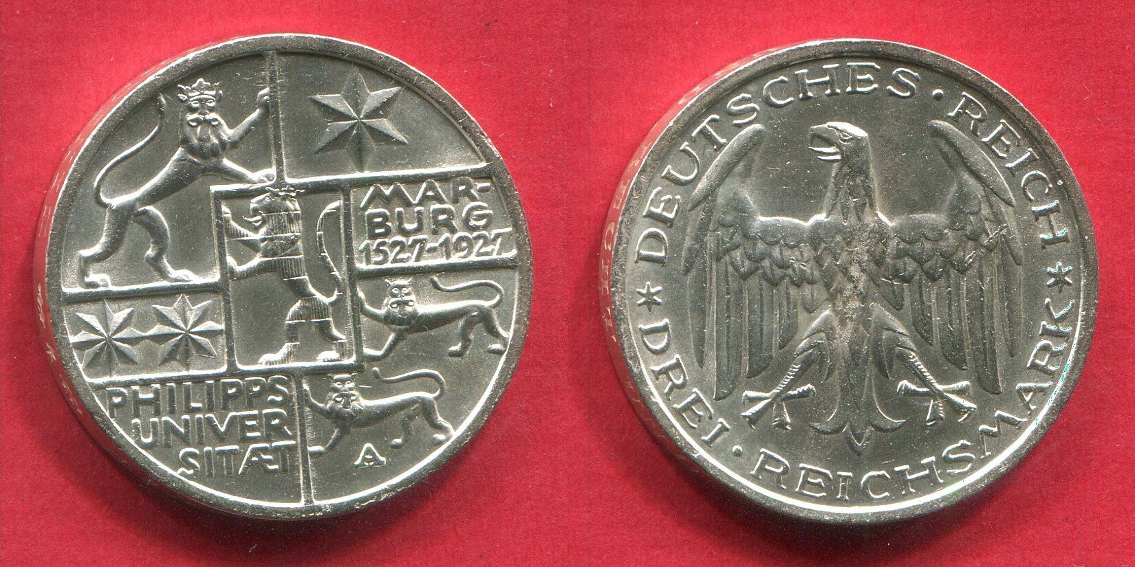 Weimarer Republik Deutsches Reich 3 Mark Silber Gedenkmünze