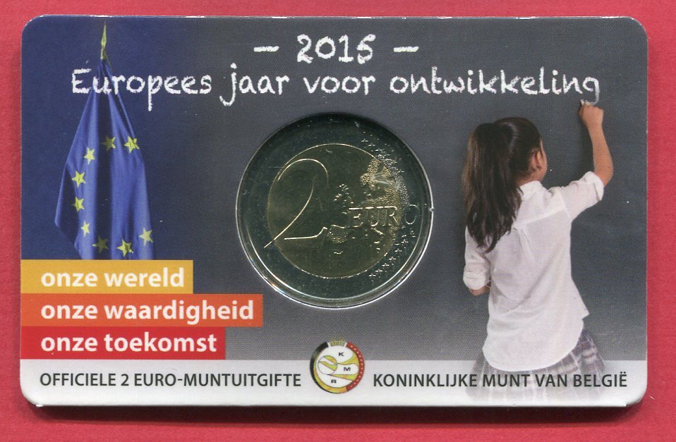 Belgien 2 Euro 2015 Europäisches Jahr der Entwicklung unc in coincard