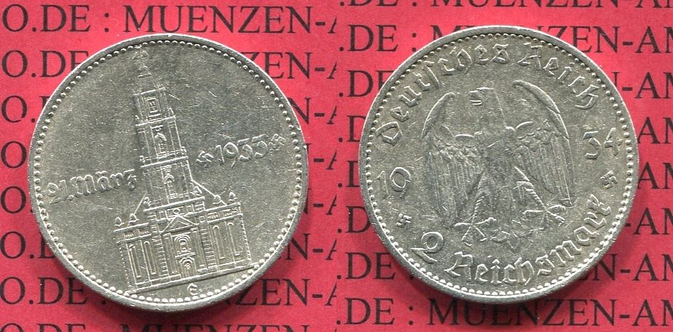 III Reich 2 Reichsmark 1934 E Eröffnung Des Reichstages Potsdam