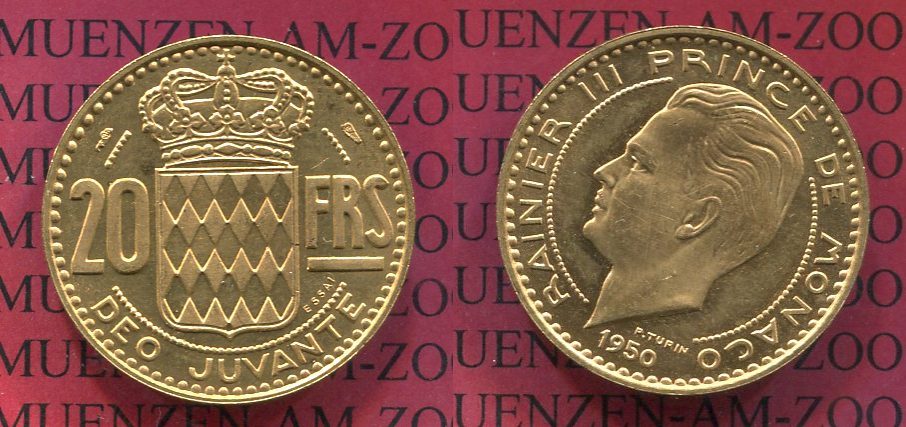 Francs Goldm Nze Monaco Francs Gold Probe Essai Rainier Iii