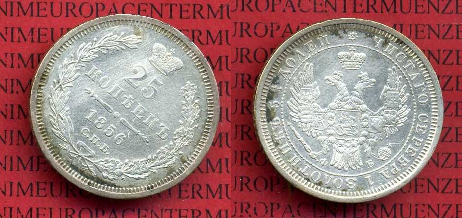 Russland Russia 25 Kopeken 1 4 Rubel Russland 25 Kopeken 1856 Silber