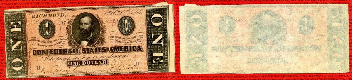 Csa Konf Derierte Staaten Von Amerika Dollar Banknote Confederate