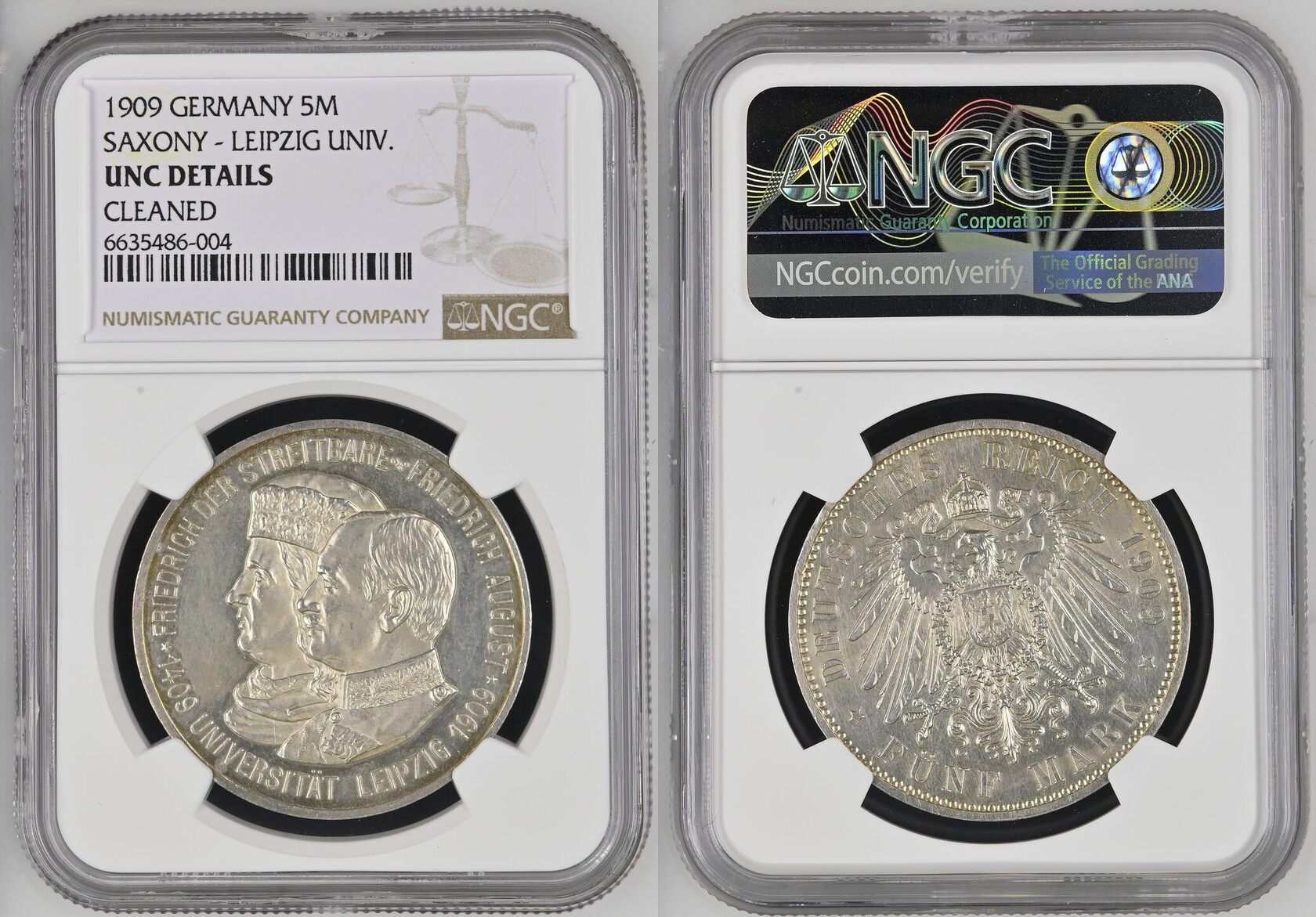 Germany Deutschland Sachsen Saxony Kaiserreich Mark E Ngc Unc