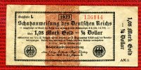 Wertbeständiges Notgeld Deutschland 1,05 Mark Gold, 1/4 Dollar Schatzanweisung L 26.11.1923 Ser AM11