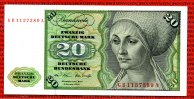 BRD,Deutsche Bundesbank 20 DM Deutsche Mark Geige BRD Deutsche Bundesbank, 20 DM Deutsche Mark 1970, Geige Flöte / Dürer E. Tucher Picture
