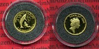 Tokelau Minigoldmünze 10 Dollars Mini Goldmünze 1/25 Unze Tokelau 10 Dollars 2003 Wale Endangered Wildlife 1/25 Unze Gold PP Picture