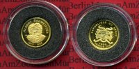 Benin Afrika Minigoldmünze 1500 Francs CFA Mini Goldmünze Benin 1500 Francs 2005, Albert Schweitzer, Gold Minigoldmünze