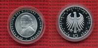 Bundesrepublik Deutschland 10 Euro Silber Gedenkmünze Deutschland 10 Euro 2004 F, 200. Geburtstag Eduard Mörike Spiegelglanz mit Kapsel