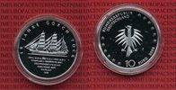 Bundesrepublik Deutschland, Germany FRG 10 Euro Silbermünze Commemorative Coin 10 Euro 2008 J 50 Jahre Gorch Fock Schiffsmotiv Ship Schiff