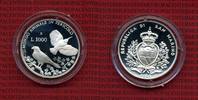 San Marino 1000 Lire Silber Tiermotiv San Marino 1.000 Lire 1993, Endangered Wildlife Falke Specht 14,6 g, .835 Silber