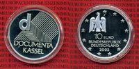 Bundesrepublik Deutschland, Germany FRG 10 Euro Silbermünze Commemorative Coin 10 Euro 2002 J Documenta Kassel PP/Spiegelglanz mit Kapsel