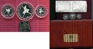 Russland Russia Ballerina PlatinSatz 25, 50, 150 Rubel Ballerina Platin Satz 25, 50, 150 Rubel 1993 750 Auflage mit Holzbox und Zert.