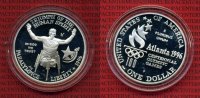 USA 1 Dollar Commemorative Silber USA 1 Dollar Silber 1995 Olympische Sp. Atlanta 1996 Rollstuhlfahrer Paralympics